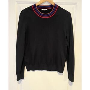 SPLENDID VISCOSE/CASHMERE PULLOVER SWEATER STRIPED COLLAR SZ Large